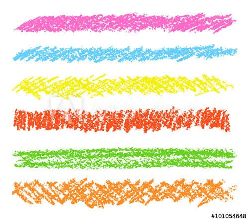 500x444 Wax Crayon Hand Drawing Design Elements Set. Colorful Pastel Chalk