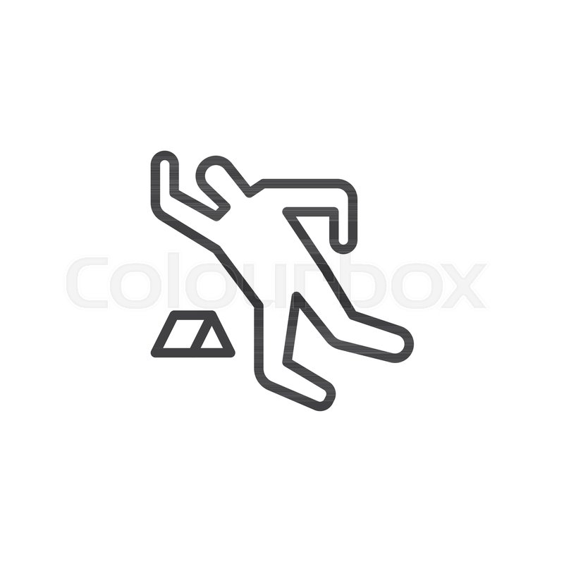 800x800 Dead Person Chalk Outline Icon. Linear Style Sign For Mobile