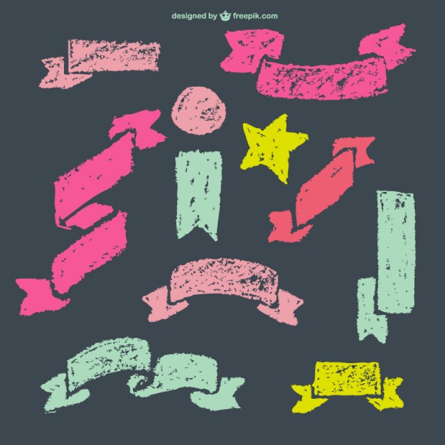 626x626 Chalk Ribbons Vector Vector Free Download