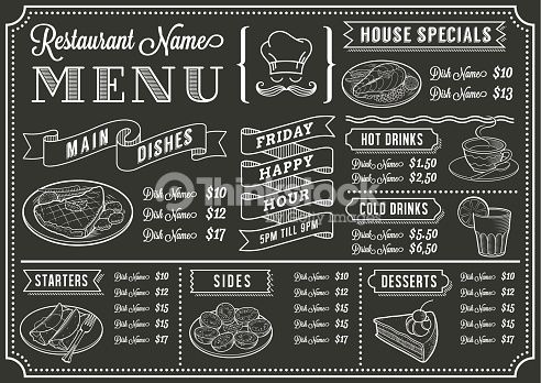 492x348 Vector Art Chalkboard Restaurant Menu Template Mexican Art