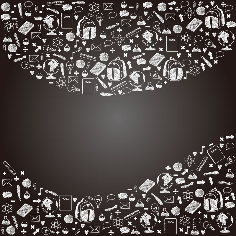 800x800 Chalk Drawing Campus Elements Vector Free Vector Graphic Download