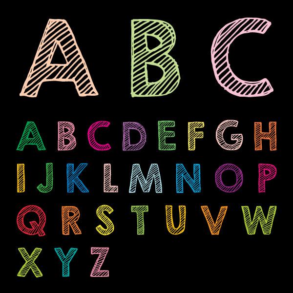 600x600 Free Vectors Free Chalk Drawn Abc Vector 123 Rf