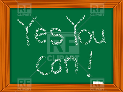 400x300 Yes You Can Written On Chalkboard Vector Image Vector Artwork Of