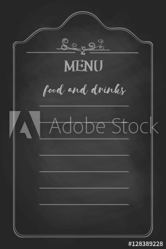 334x500 Menu Design On Black Chalkboard Background. Vector Illustration