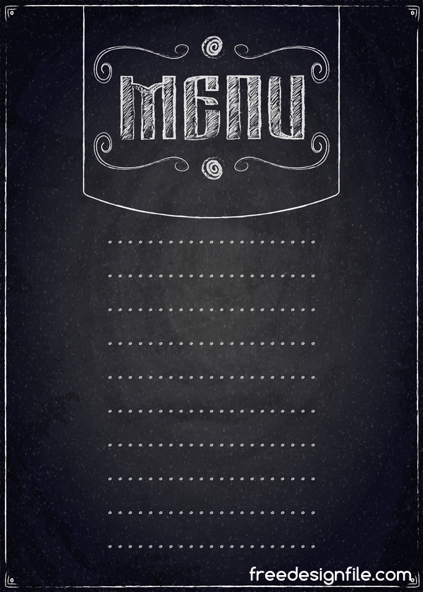 600x840 Restaurant Menu With Chalkboard Background Vector 01 Free Download