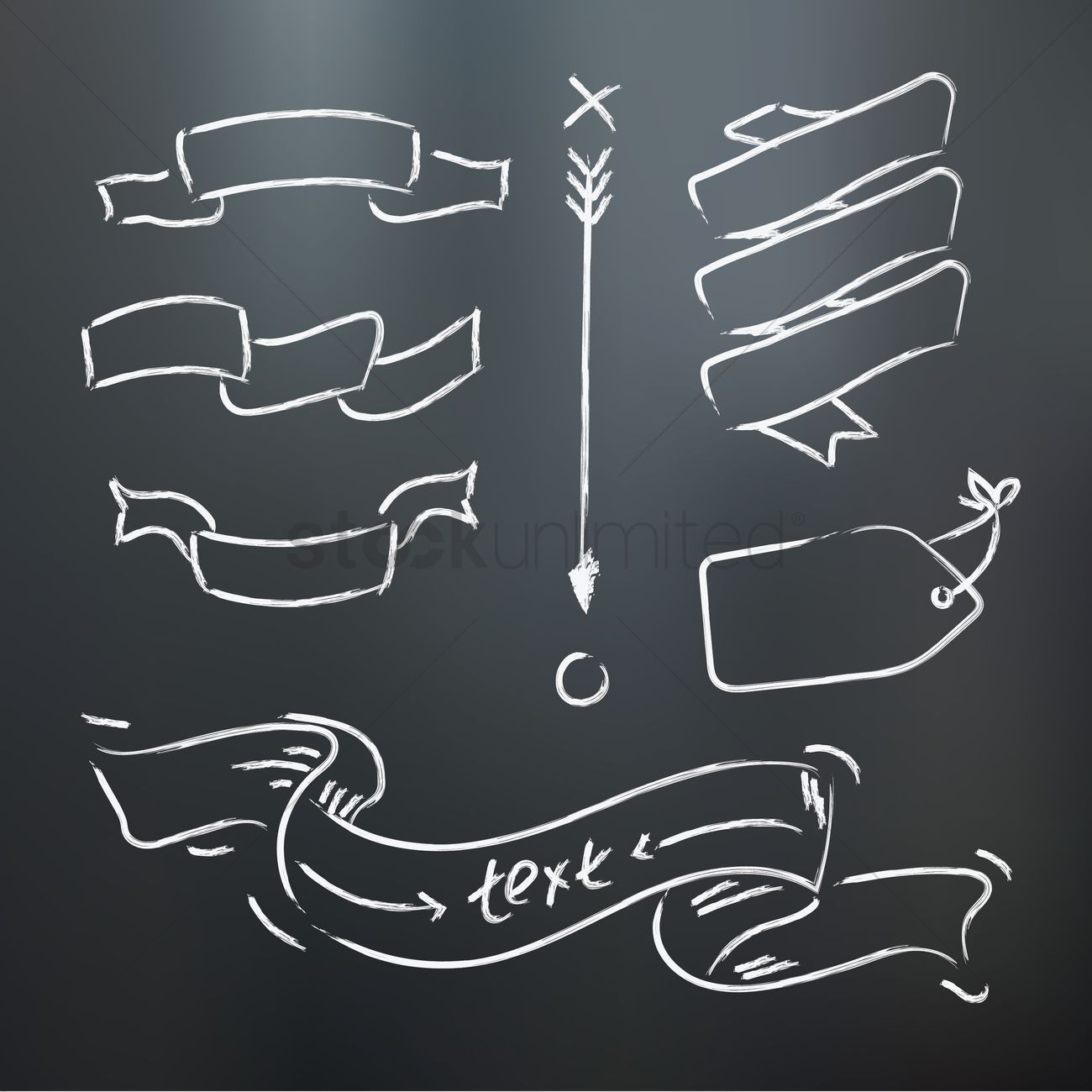 1300x1300 Chalkboard Banner Set Vector Image