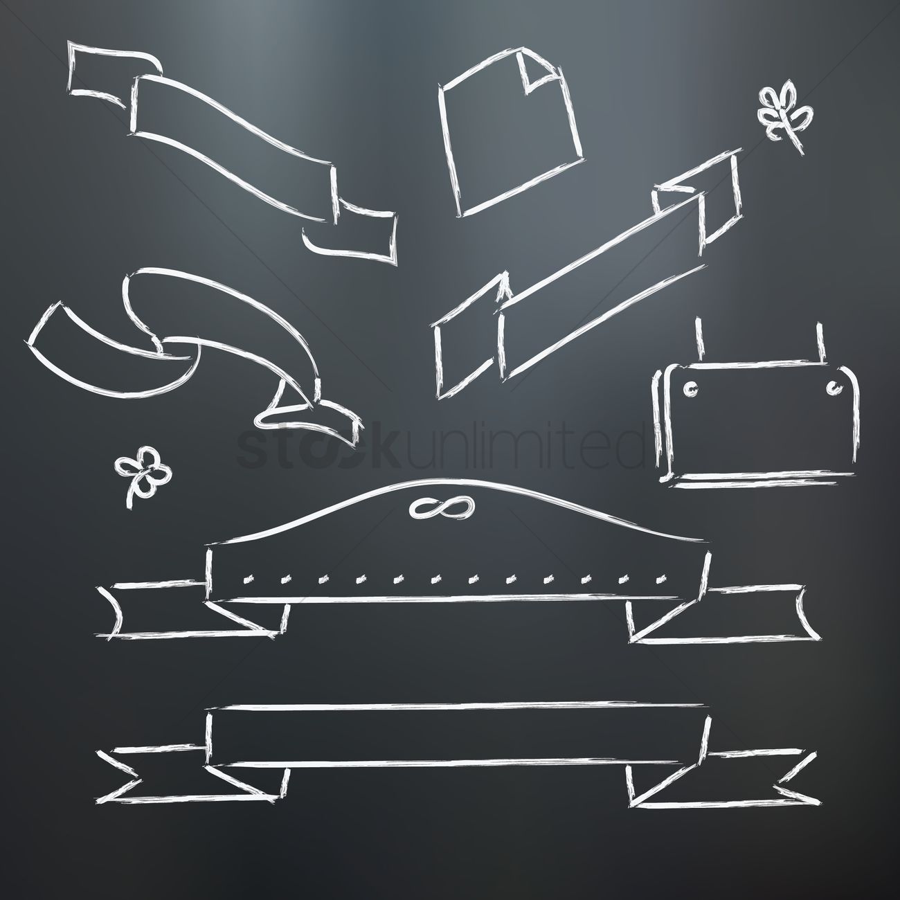 1300x1300 Chalkboard Banner Set Vector Image