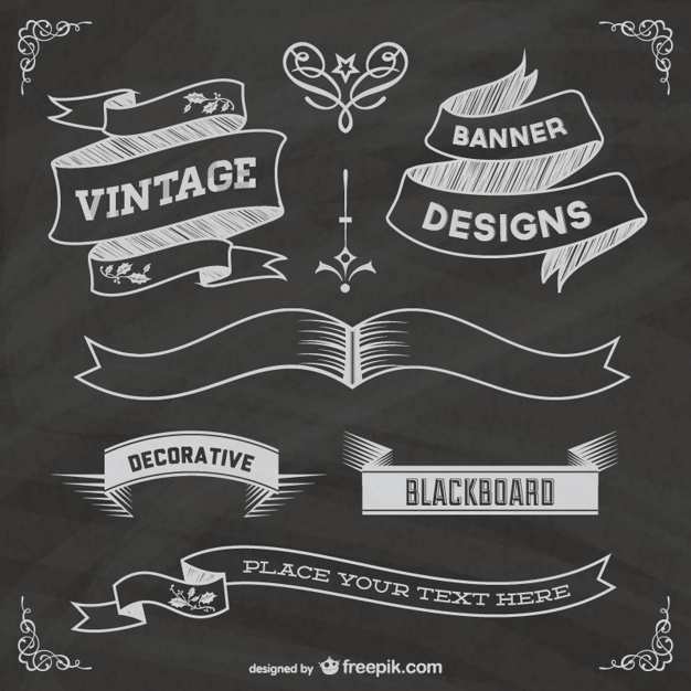 626x626 Chalkboard Ribbons Vector Free Download