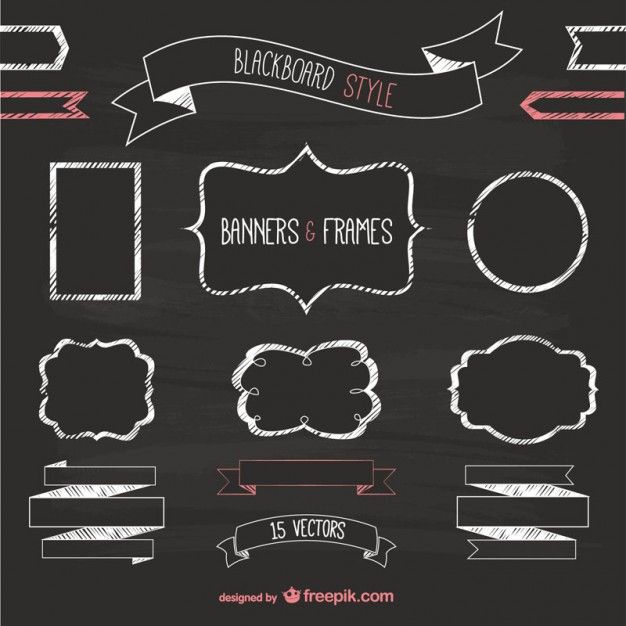 626x626 Blackboard Style Banners And Frames Free Vector Free Vectors