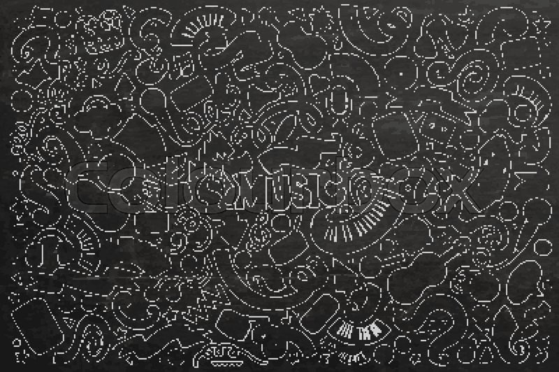 800x532 Chalkboard Vector Hand Drawn Doodles Cartoon Set Of Music Objects