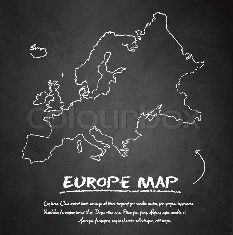 796x800 Europe Map Blackboard Chalkboard Vector Stock Vector Colourbox