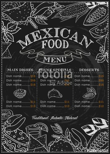 357x500 Free Chalkboard Vector Elements Vector Mexican Food Background