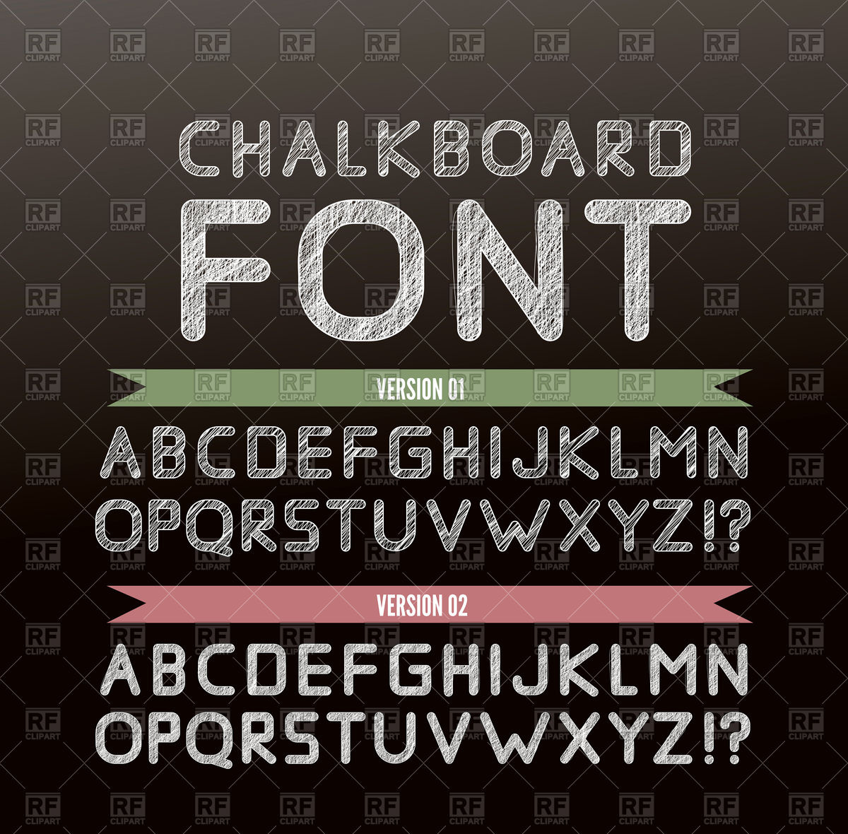 1200x1180 Chalk Font In Two Variations On Chalkboard Vector Image Vector