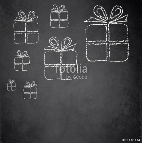 498x500 Christmas Gift Blackboard Chalkboard Vector Stock Image And