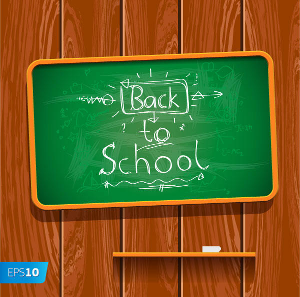 600x595 Back To School Written On Chalkboard Vector Illustration Free