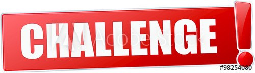 500x144 Modern Red Challenge Vector Sign In Red With Metallic Border And A