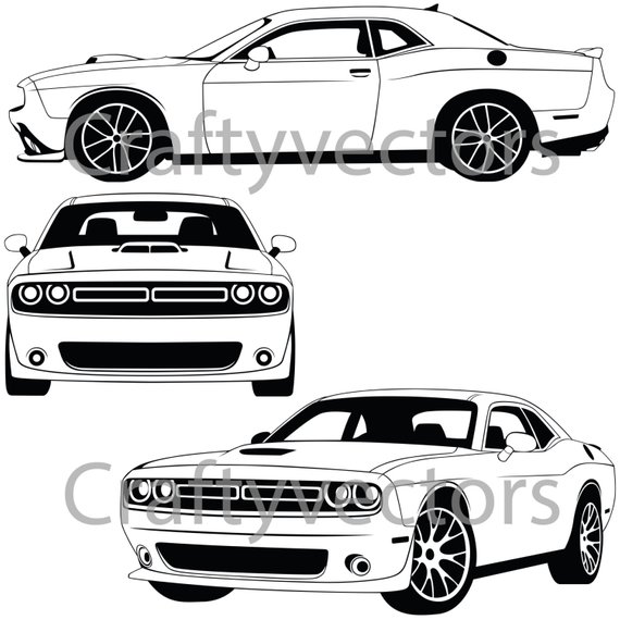 570x570 Dodge Challenger 2015 Vector File Etsy