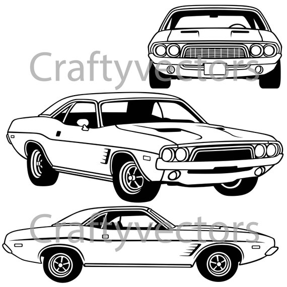 570x570 Dodge Challenger First Generation 1973 Vector File