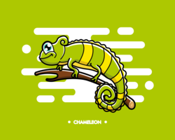 250x200 Chameleon Free Vector Art
