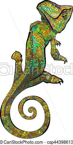 239x470 Chameleon. Chameleon Vector Print. Vector Illustration Of A
