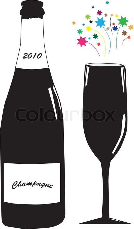 469x800 Vector Illustration Of Bottle Of Champagne And Glass