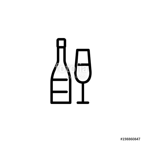 500x500 Champagne Flute And Bottle Icon Stock Image And Royalty Free