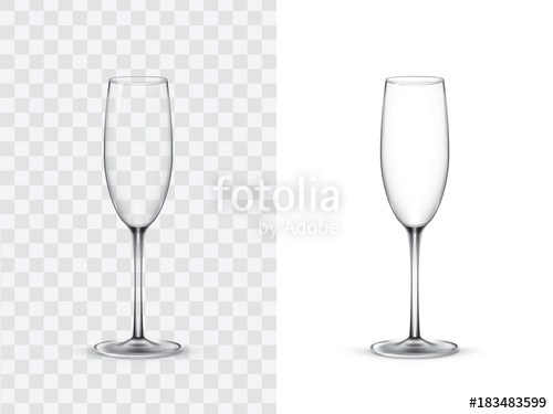 500x375 Realistic Wine Glasses, Champagne Flute, Vector Illustration