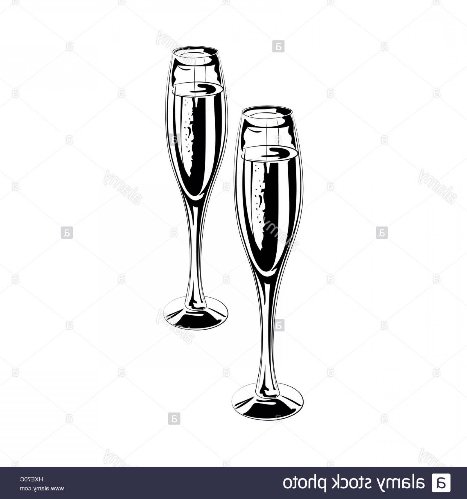 1560x1668 Stock Photo Pair Of Champagne Glasses Of Sketch Style Vector