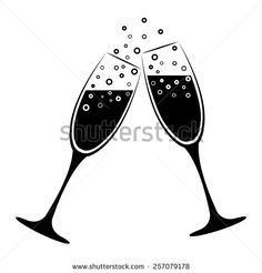 236x246 Champagne Three Glasses Happy New Year Greeting Card. Eps10