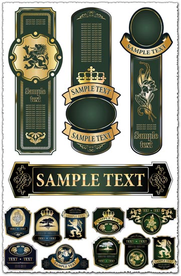 361x550 Champagne Vector Labels Design