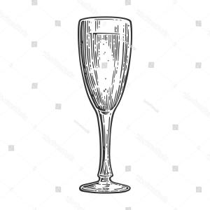 300x300 Glass Champagne Vector Vintage Engraved Illustration Sohadacouri