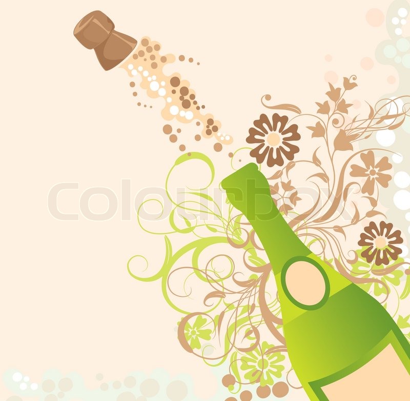 800x782 Holiday Sparks Of A Champagne, Vector Illustration Stock Vector