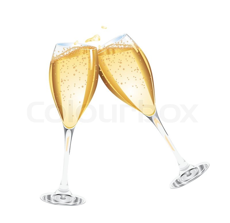 800x774 Two Glasses Of Champagne, Vector Stock Vector Colourbox