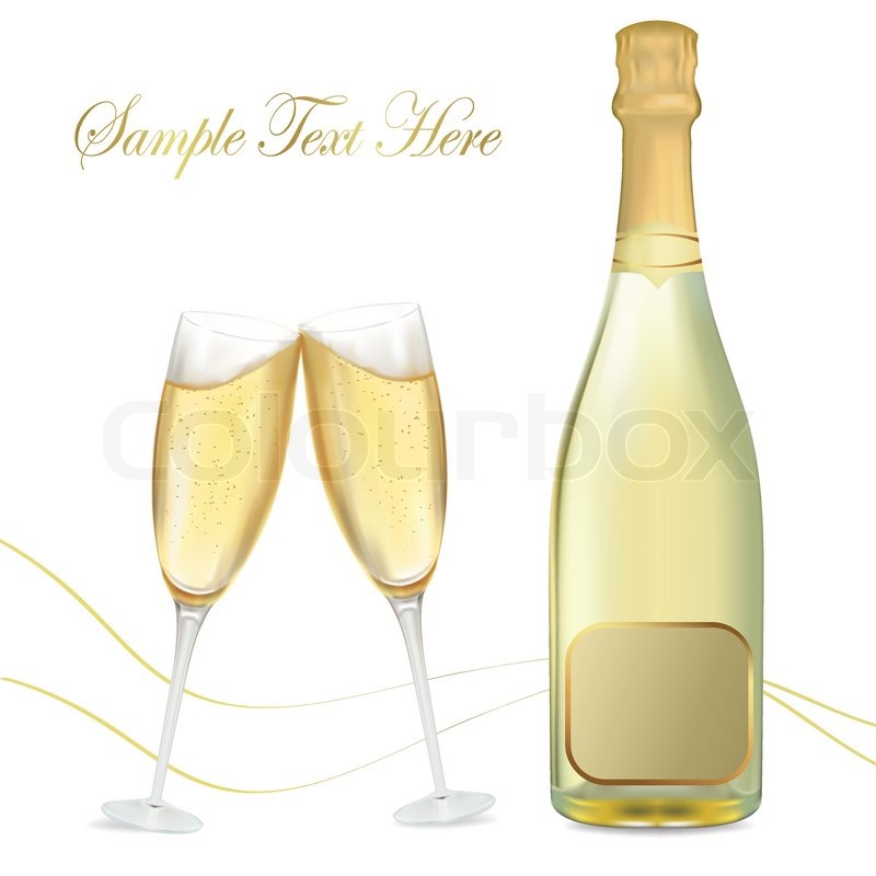 800x800 Vector Illustration. Two Glasses Of Champagne. Stock Vector