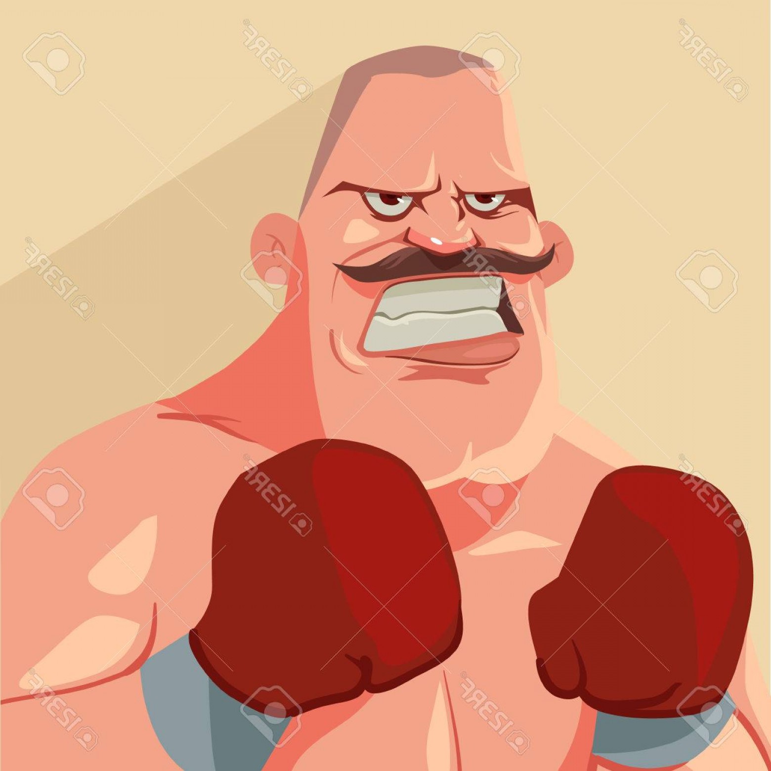 1560x1560 Photostock Vector Funny Cartoon Character Boxer Boxing Champion