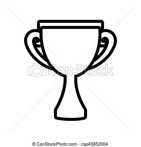 450x470 Trophy Award Competition Champion Outline Vector Illustration Eps 10.