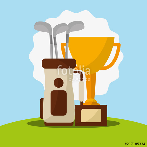 500x500 Trophy Golf Clubs In Bag Champion Vector Illustration Vector