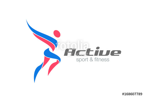 500x337 Sport Fitness Winner Champion Man Logo Vector. Workout Icon Stock