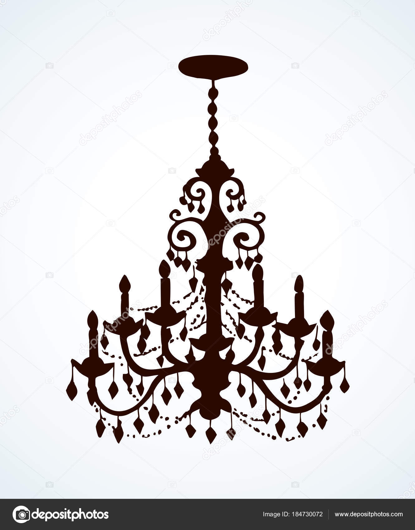 1331x1700 Drawn Chandelier Vector