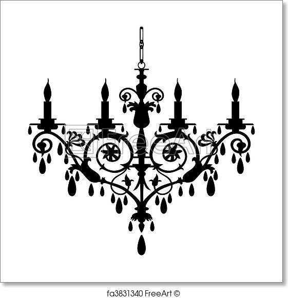 561x581 Free Art Print Of Chandelier Vector Illustration. Baroque