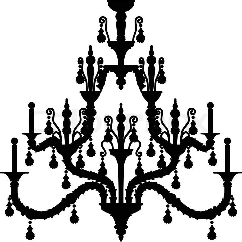 800x800 Silhouette Of Luxury Chandelier Stock Vector Colourbox