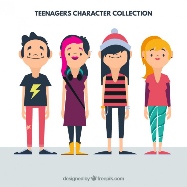 626x626 Flat Teenager Collection Vector Free Download