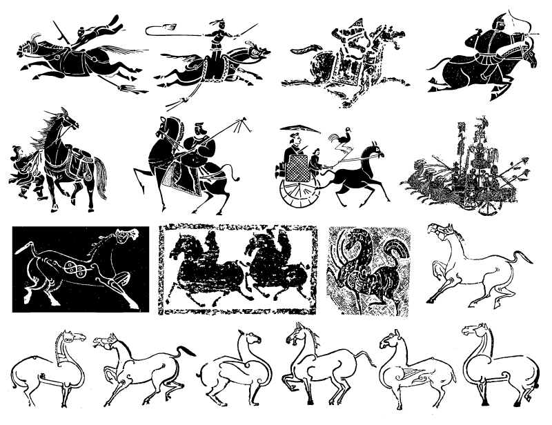 800x616 The Ancient Chinese War Horse And Chariot Vector Material