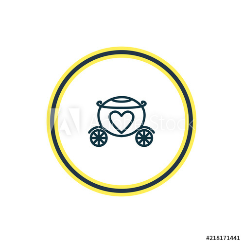 500x500 Vector Illustration Of Brougham Icon Line. Beautiful Wedding