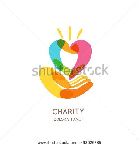 450x470 Charity Vector Logo Design Template. Abstract Colorful Heart On