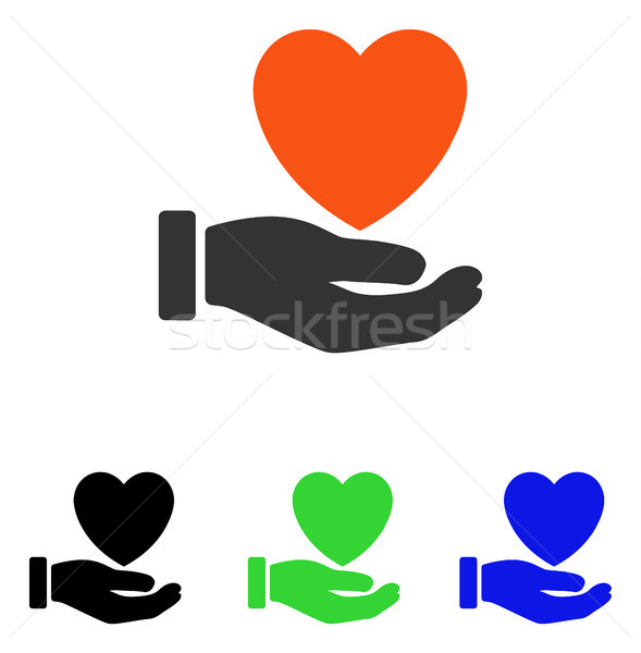 589x600 Heart Charity Flat Vector Icon Vector Illustration Victor