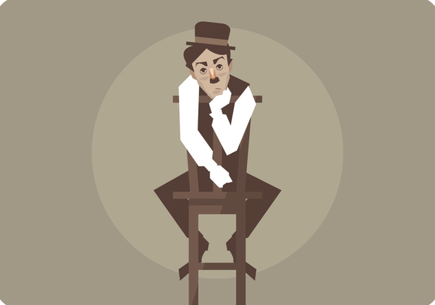 632x443 Charlie Chaplin Siting In The Chair Vector Free Vector Download