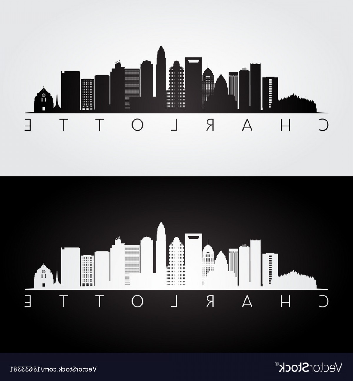 1200x1296 Charlotte Usa Skyline And Landmarks Silhouette Vector Lazttweet