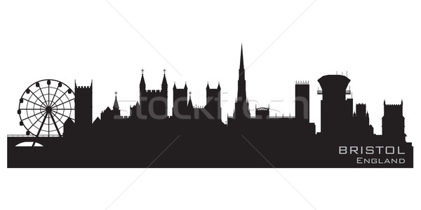 600x300 Bristol, England Skyline. Detailed Vector Silhouette Vector