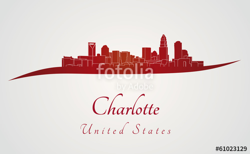 500x308 Charlotte Skyline In Red Stock Image And Royalty Free Vector